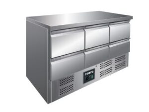 SARO Kühltisch mit 6 Schubladen, VIVIA S 903 S/S TOP 6x 1/2 GN