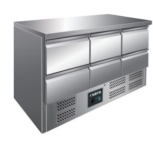 SARO Cooling table with 6 drawers, model VIVIA S 903 S/S TOP - 6x 1/2 GN