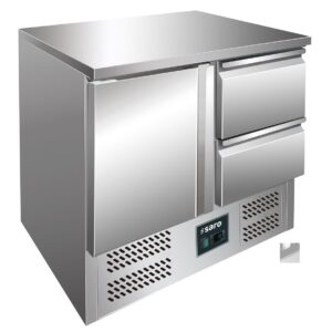 SARO Cooling table with door and drawers, model VIVIA S 901 S/S TOP - 2x 1/2 GN