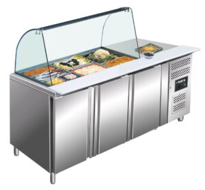 SARO Saladette, 3 Türen, mit Glasaufsatz, Modell GN 3100 TNS