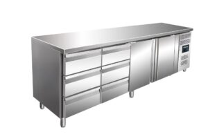 SARO Kühltisch mit 2 Türen und 2x 3er Schubladenset, Modell KYLJA 4150 TN