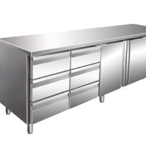 SARO Cooling table with 2 doors and 2x 3 drawer set, model KYLJA 4150 TN