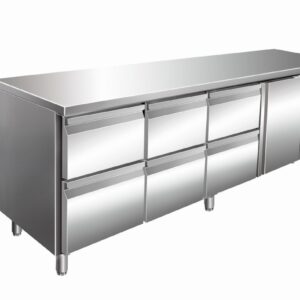 SARO Cooling table with 1 door + 3x 2 drawer set, model KYLJA 4160 TN
