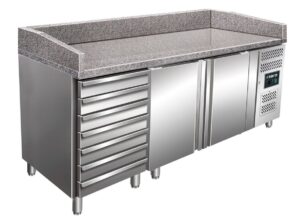 SARO Pizzatisch, 2 Türen + 7 Schubladen, Modell MARGA PZ 2610 TN