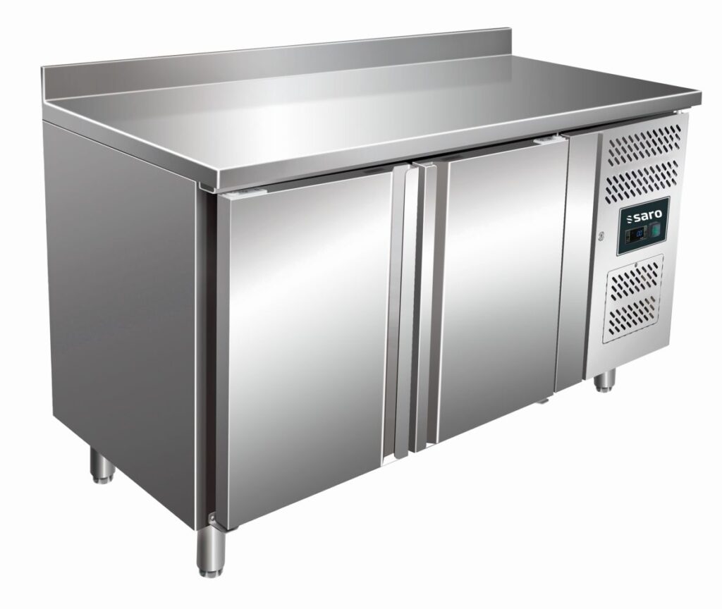 SARO Cooling table with 2 doors and backsplash, model KYLJA 2200 TN