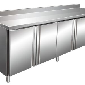 SARO Cooling table with 4 doors and backsplash, model KYLJA 4200 TN