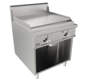 SARO Gasgriddleplatte 800 mm breit Standgerät gerillt Modell LQ / FTG4BAR