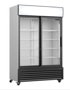 SARO Kühlschrank mit Glasschiebetüren + Werbetafel, Modell GTK 700 SD