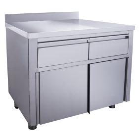 SARO Sliding door cabinet - 2 drawers 1000X700mm with upstand