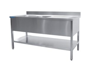 SARO Sink with two basins, left - 700 mm depth, 2000mm